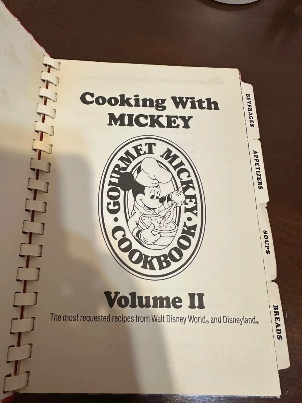 Cooking with Mickey Volume 2 Cookbook Disney Gourmet Recipes Hardback Spiral